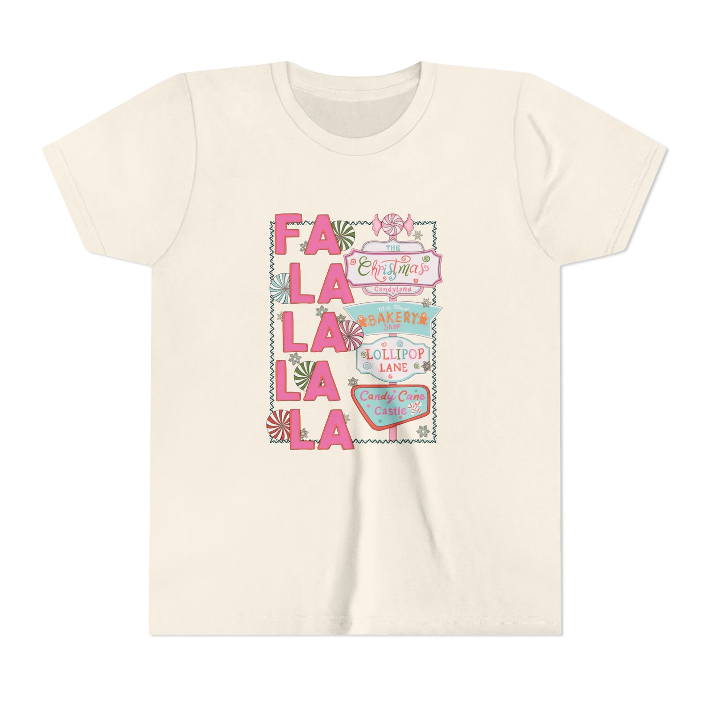 FA LA LA Christmas Lane Youth Tee